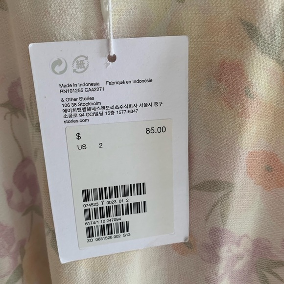 NWT & Other Stories Multi Color Floral Wrap Dress Size 2 - Picture 4 of 6